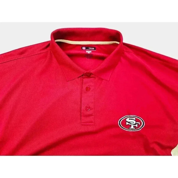 NFL Team Apparel Size 4XL Men's San Francisco 49ers Red Short Sleeve Logo Polo - Picture 5 of 9